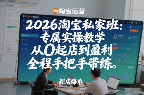2026淘宝私家班：专属实操教学，从0起店到盈利，全程手把手带练| 副业网