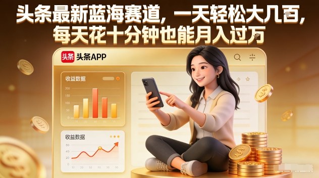 头条最新蓝海赛道，一天轻松大几张，每天花十分钟也能月入过1W【揭秘】| 副业网
