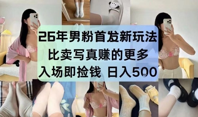 26年男粉首发最新3.0玩法，独此一家，比卖写真賺的更多，入场即捡钱，日入5张【揭秘】| 副业网