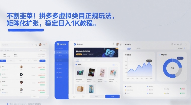 不割韭菜！拼多多虚拟类目正规玩法，矩阵化扩张，稳定日入1K教程【揭秘】| 副业网