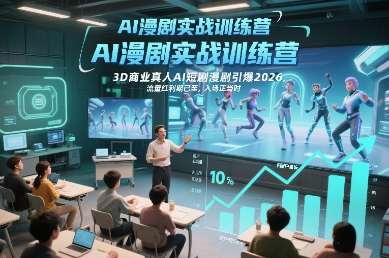 AI漫剧实战训练营，3D商业真人AI短剧漫剧引爆2026，流量红利期已至，入场正当时| 副业网