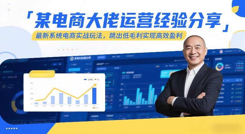 某电商大佬运营经验分享，最新系统电商实战玩法，跳出低毛利实现高效盈利| 副业网