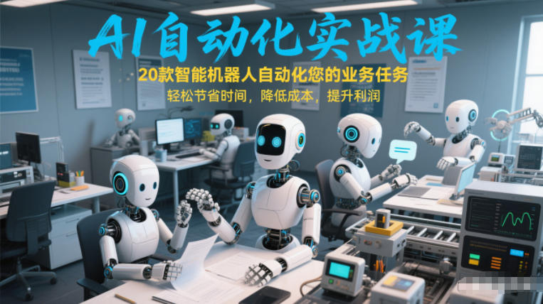 AI自动化实战课：20款智能机器人自动化您的业务任务，轻松节省时间，降低成本，提升利润| 副业网