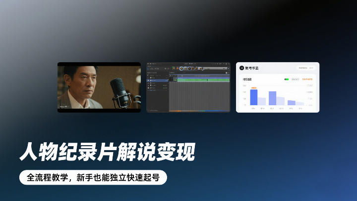 人物纪录片解说变现，全流程教学，新手也能独立快速起号| 副业网
