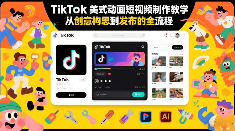 TikTok美式动画短视频制作教学，从创意构思到发布的全流程| 副业网