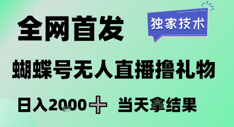 2026最新蝴蝶号无人直播掘金，独家技术，全网首发小白做了一个月收益3W，长期稳定可做【揭秘】| 副业网