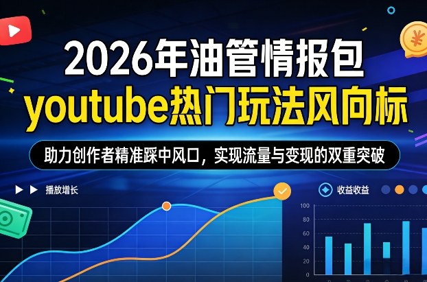2026年油管情报包，youtube热门玩法风向标，助力创作者精准踩中风口，实现流量与变现的双重突破| 副业网