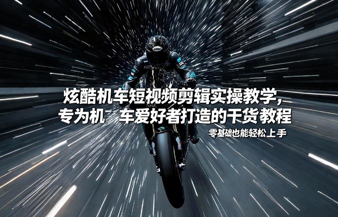 炫酷机车短视频剪辑实操教学，专为机车爱好者打造的干货教程，零基础也能轻松上手| 副业网