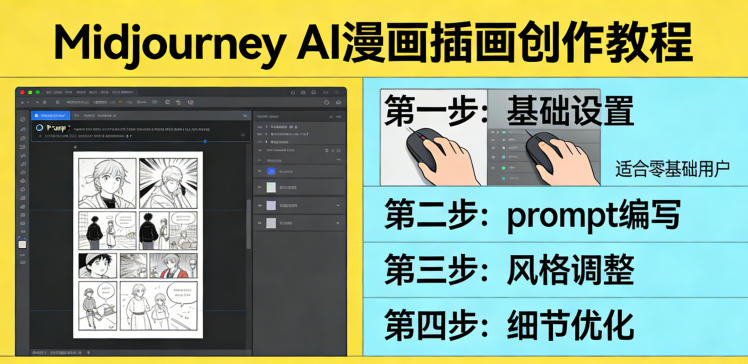 利用Midjourney AI人工智能轻松创作漫画插画教程，零基础创作完整漫画插画| 副业网