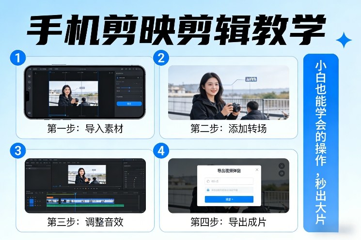 手机剪映剪辑教学，小白也能学会的操作，秒出大片| 副业网