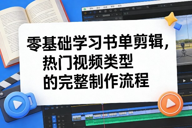 零基础学习书单剪辑，热门视频类型的完整制作流程(更新2026)| 副业网