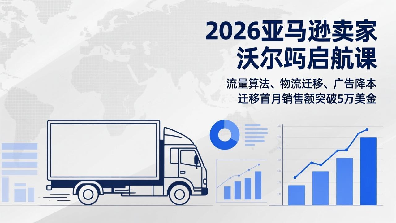 2026亚马逊卖家沃尔玛启航课，流量算法、物流迁移、广告降本，迁移首月销售额突破5万美金| 副业网
