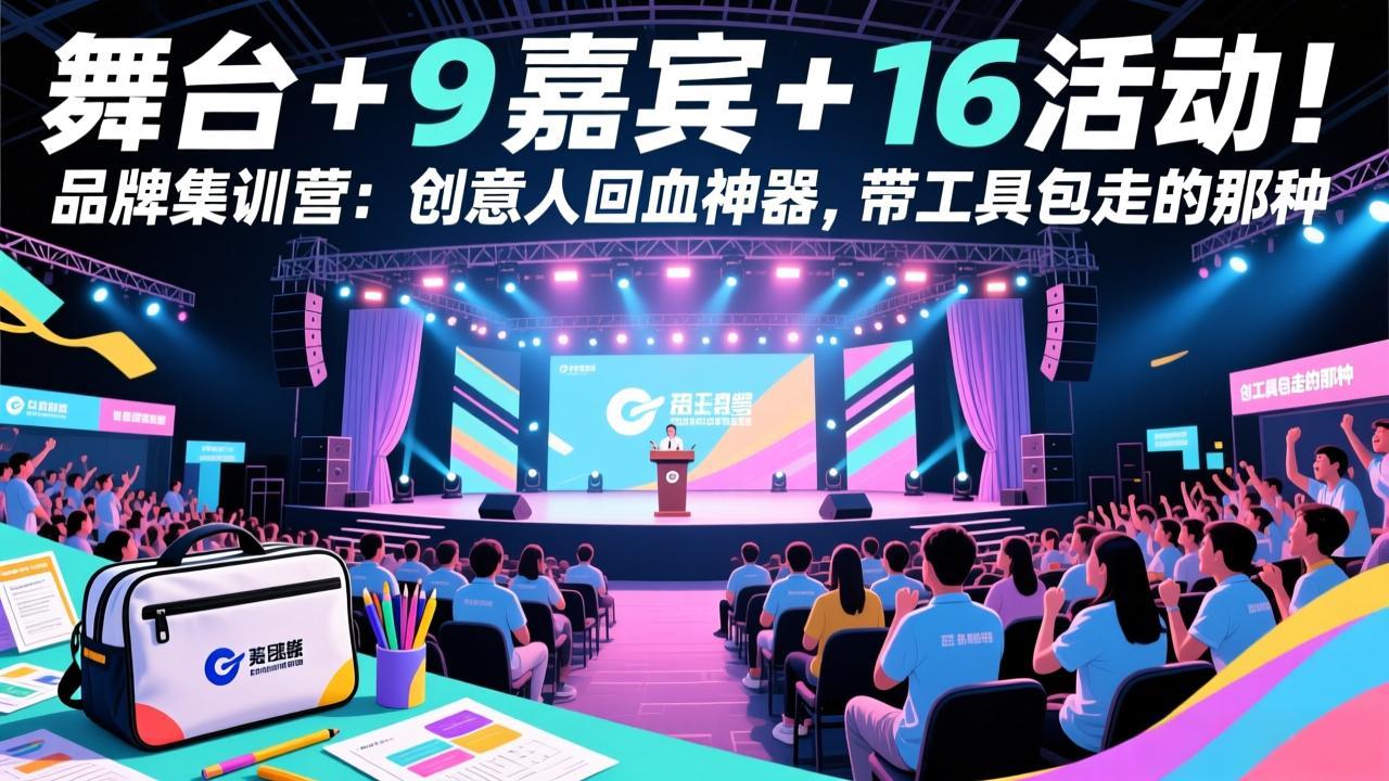 舞台 + 9 嘉宾 + 16 活动！品牌集训营：创意人回血神器，带工具包走的那种| 副业网