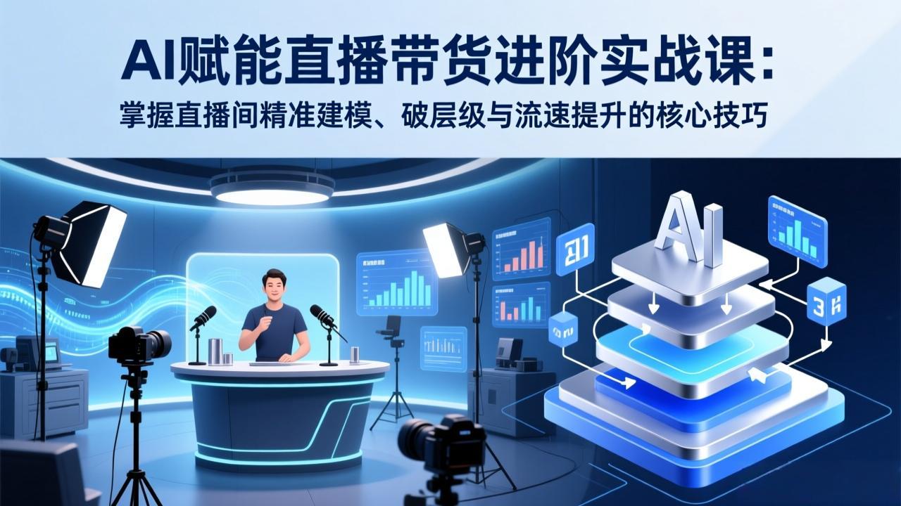 AI赋能直播带货进阶实战课：掌握直播间精准建模、破层级与流速提升的核心技巧| 副业网