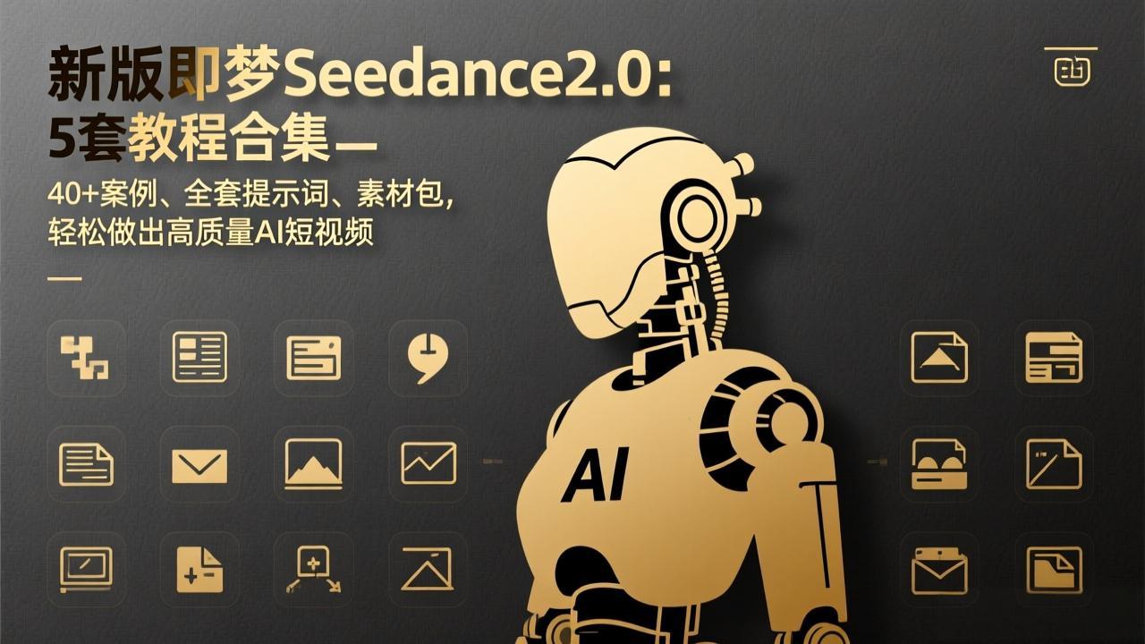 新版即梦Seedance2.0：5套教程合集，40+案例、全套提示词、素材包，轻松做出高质量AI短视频| 副业网