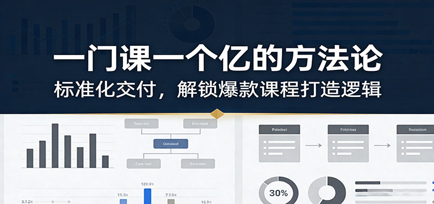 一门课一个亿的方法论：标准化交付，解锁爆款课程打造逻辑| 副业网