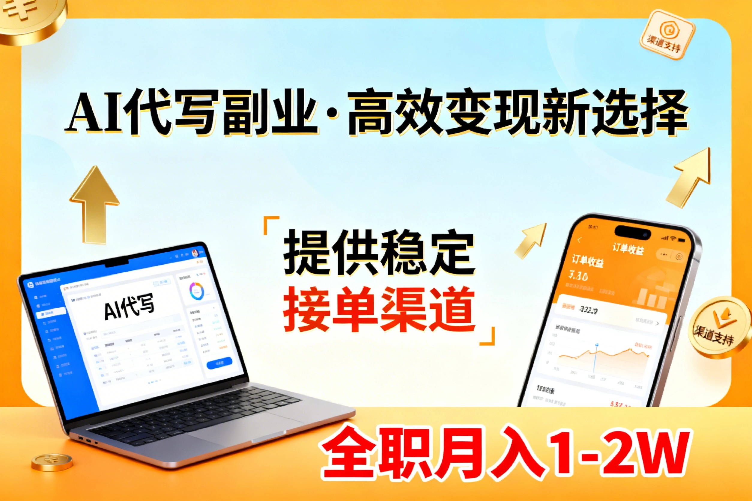 AI代写副业，高效变现，提供渠道，永不失业副业兼职 全职月入1-2W【SOP手册】| 副业网