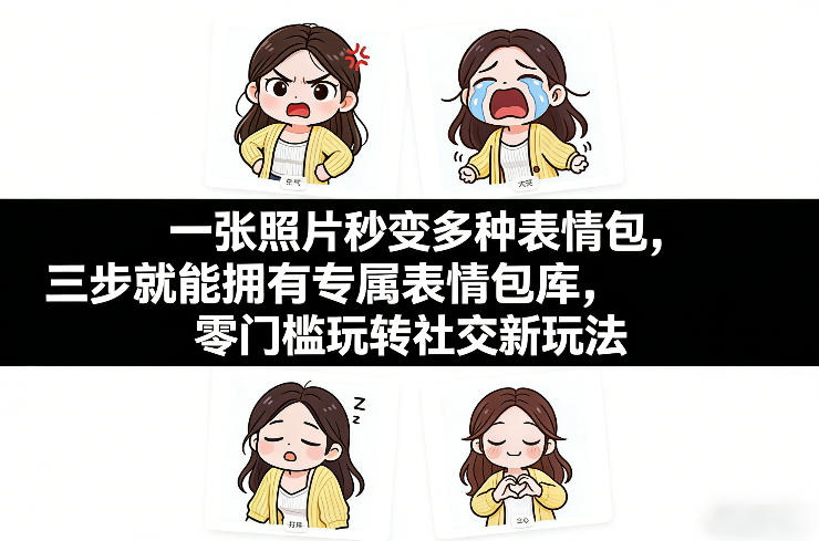 一张照片秒变多种表情包，三步就能拥有专属表情包库，零门槛玩转社交新玩法【文档】| 副业网