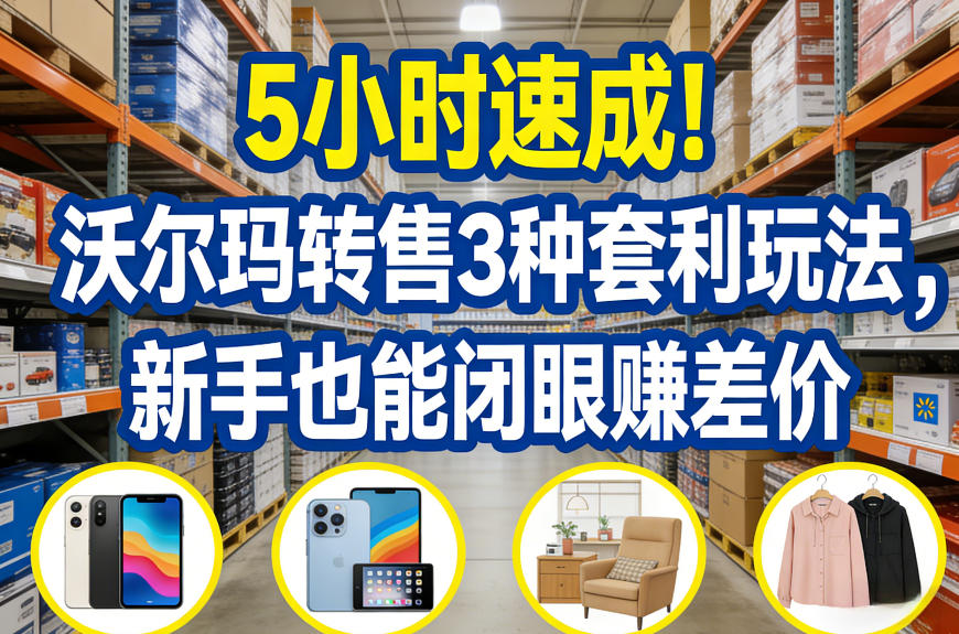 5小时速成！沃尔玛转售3种套利玩法，新手也能闭眼賺差价| 副业网