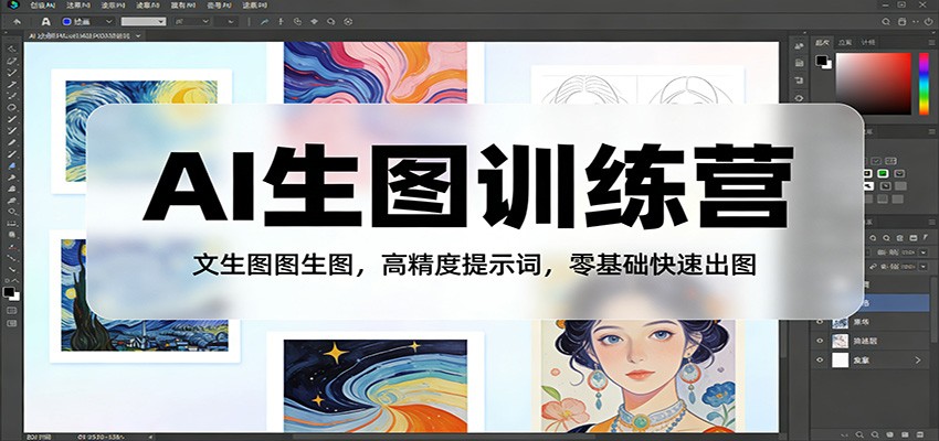 AI生图训练营：文生图图生图，高精度提示词，零基础快速出图| 副业网