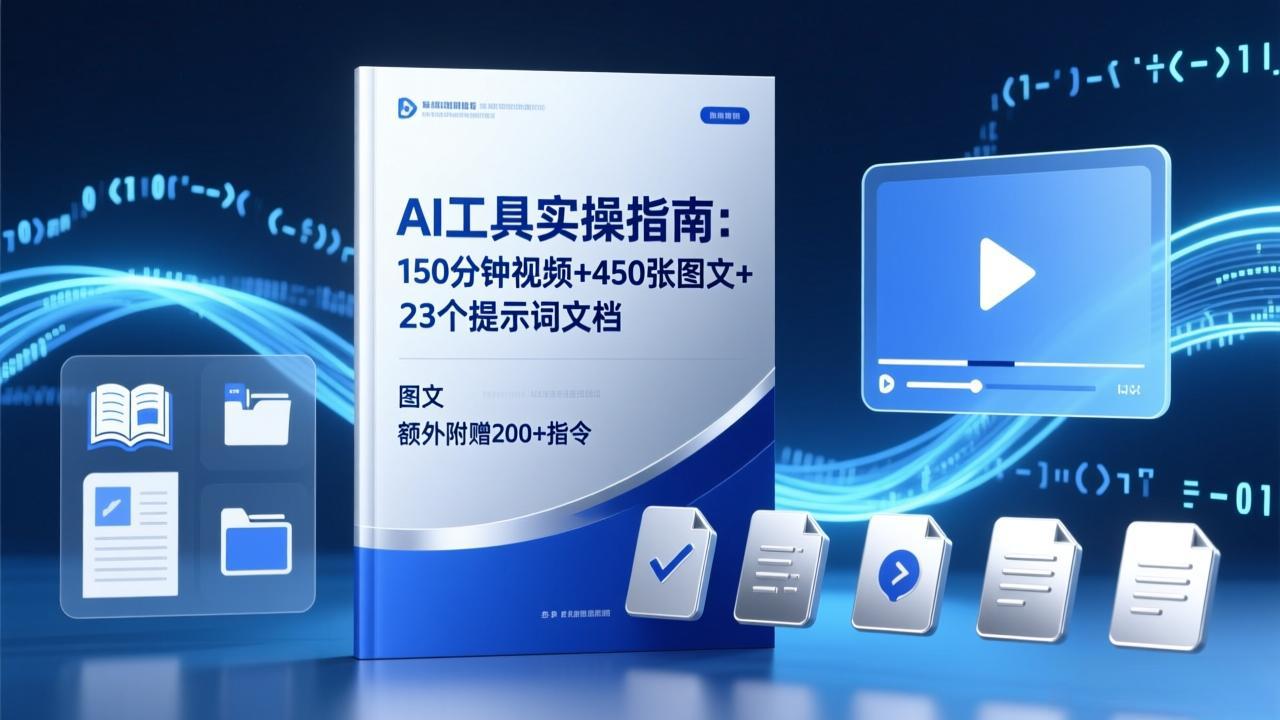 AI工具实操指南：150分钟视频+450张图文+23个提示词文档，额外附赠200+指令| 副业网