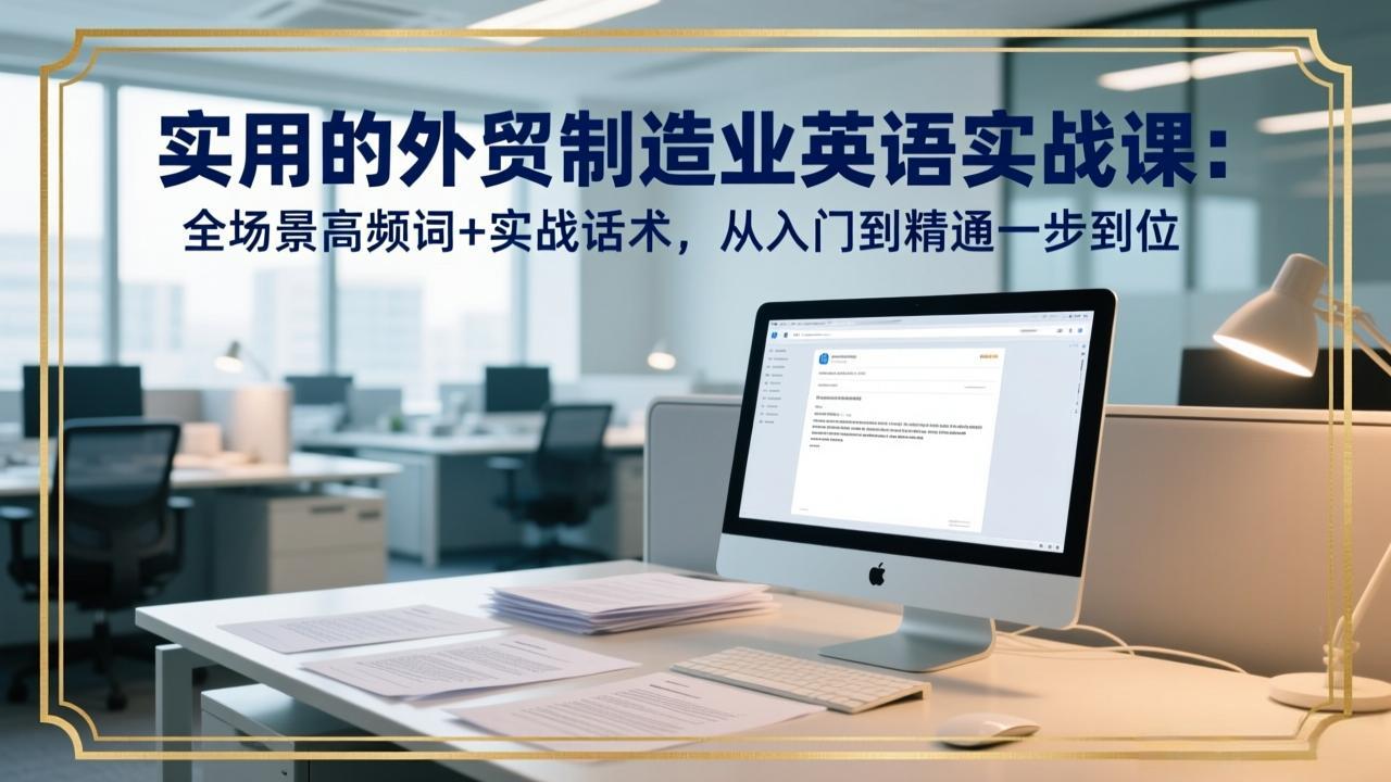实用的外贸制造业英语实战课：全场景高频词+实战话术，从入门到精通一步到位| 副业网