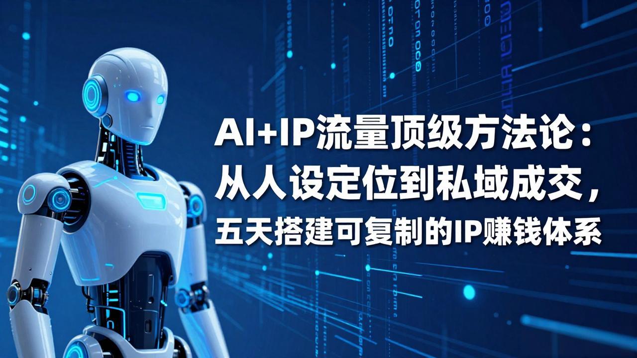 AI+IP顶级方法论：从人设定位到私域成交，五天搭建可复制的IP赚钱体系| 副业网