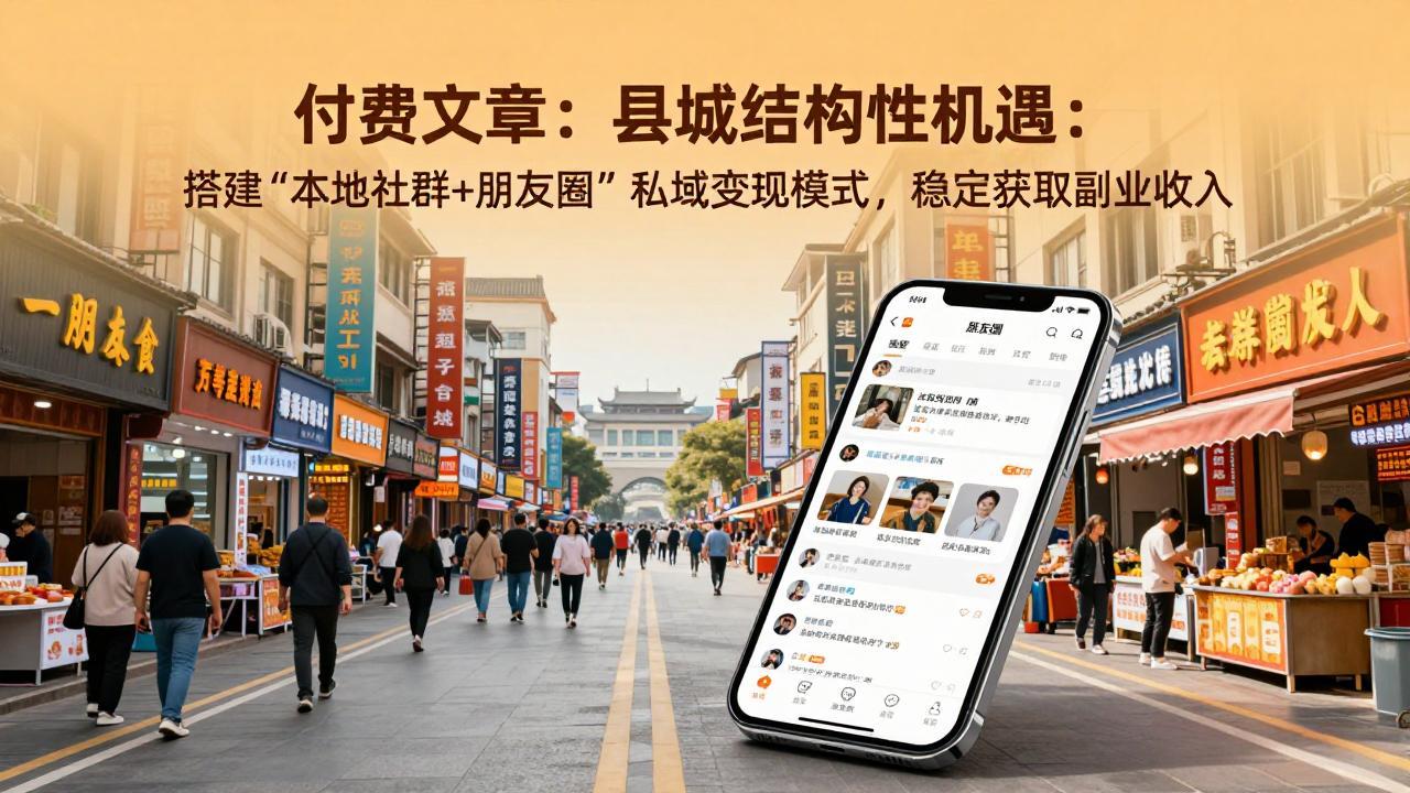 付费文章：县城结构性机遇：搭建“本地社群+朋友圈”私域变现模式，稳定获取副业收入| 副业网