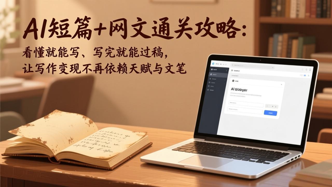 AI短篇+网文通关攻略：看懂就能写、写完就能过稿，让写作变现不再依赖天赋与文笔| 副业网