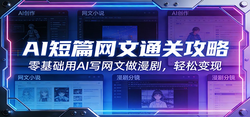 AI短篇网文通关攻略：零基础用AI写网文做漫剧，轻松变现| 副业网