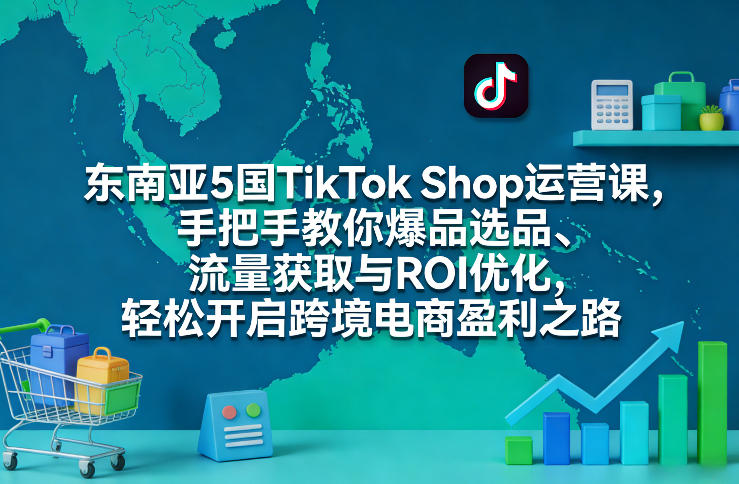 东南亚5国TikTok Shop运营课，手把手教你爆品选品、流量获取与ROI优化，轻松开启跨境电商盈利之路| 副业网
