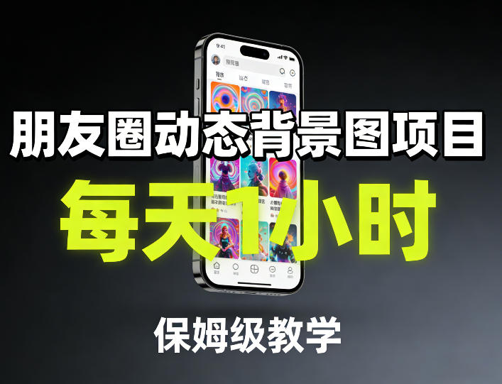 朋友圈动态背景图项目，每天1小时，保姆级教学| 副业网