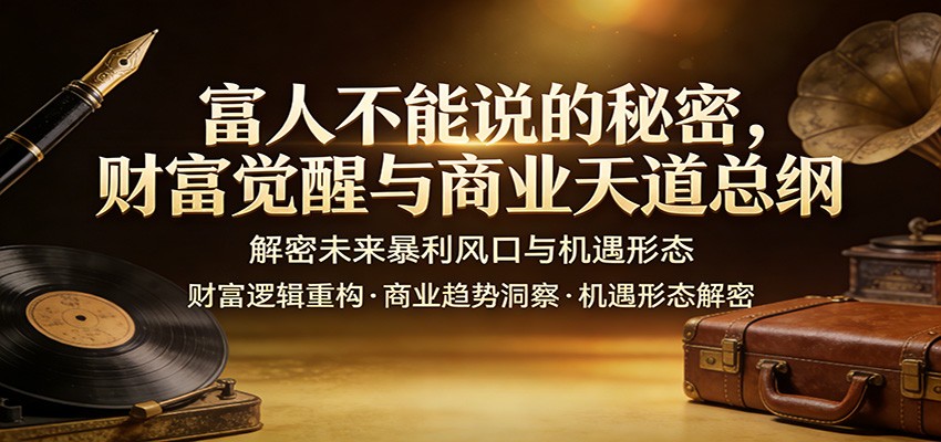 富人不能说的秘密，财富觉醒与商业天道总纲，解密未来暴利风口与机遇形态| 副业网