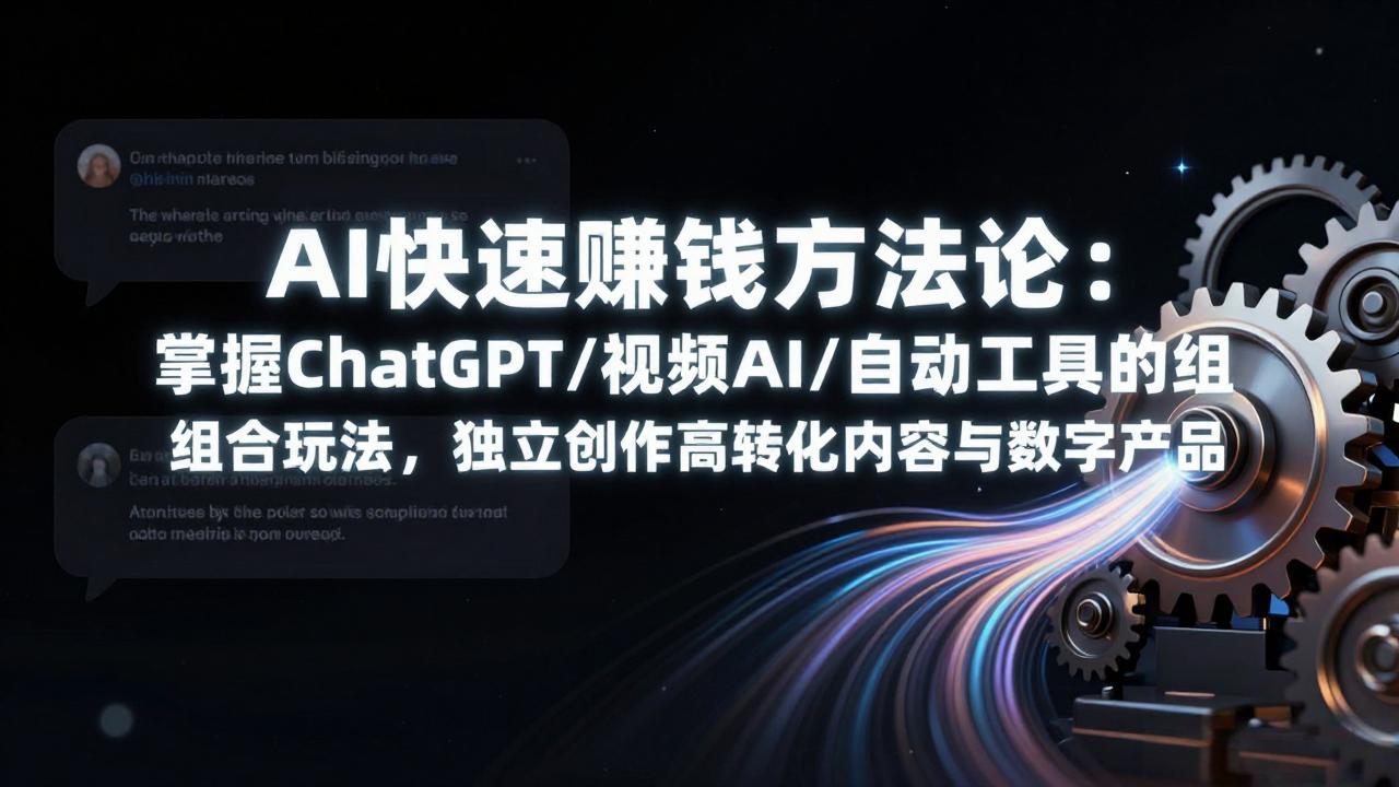 AI快速赚钱方法论：掌握ChatGPT/视频AI/自动化工具的组合玩法，独立创作高转化内容与数字产品| 副业网