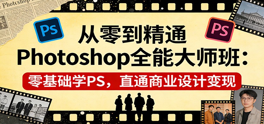从零到精通Photoshop全能大师班：零基础学PS，直通商业设计变现| 副业网
