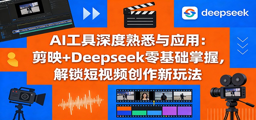 AI工具深度熟悉与应用：剪映+Deepseek零基础掌握，解锁短视频创作新玩法| 副业网