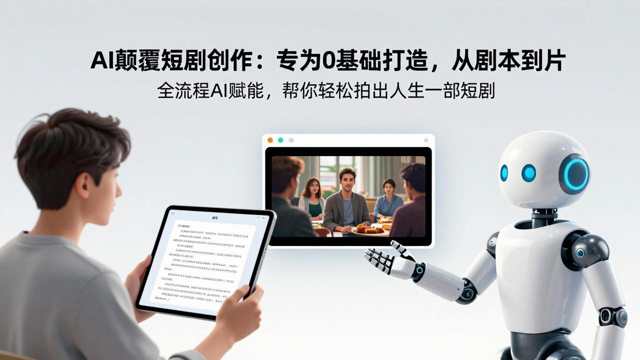 AI颠覆短剧创作：专为0基础打造，从剧本到成片全流程AI赋能，帮你轻松拍出人生第一部短剧| 副业网