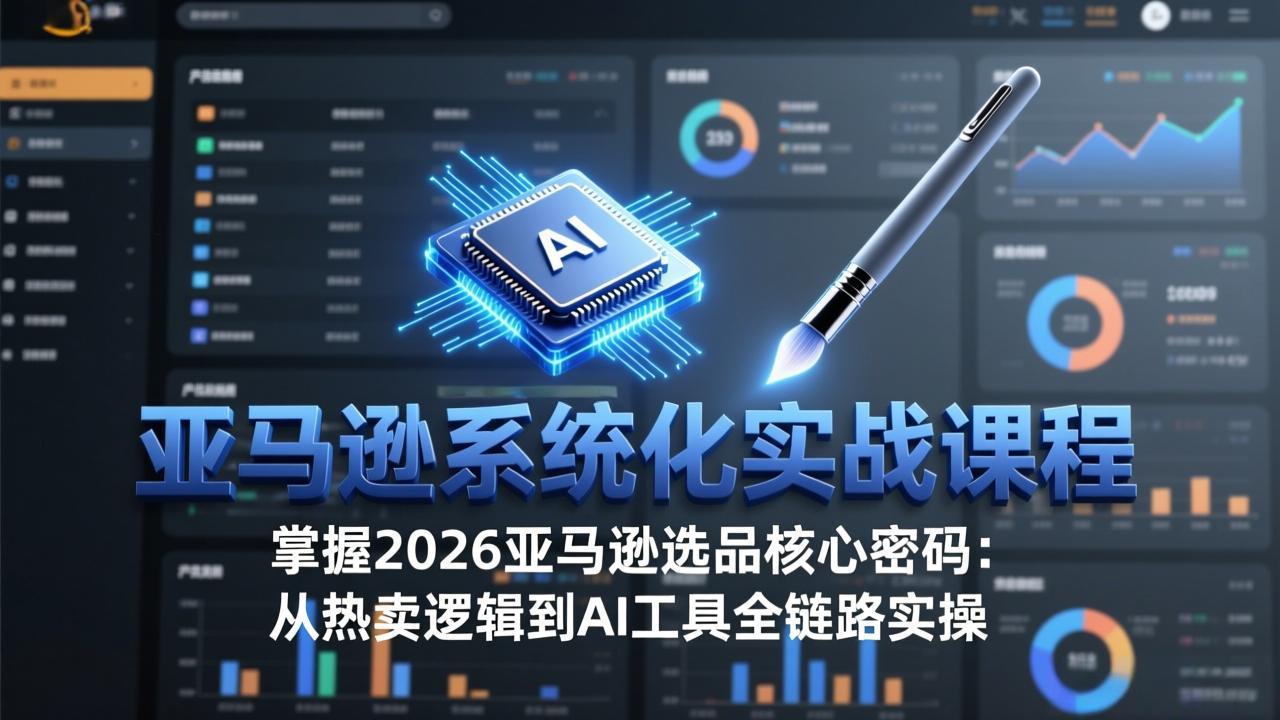 亚马逊系统化实战课-更新3月：2026最新选品方法论，从热卖原因分析到AI作图，提升选品成功率| 副业网