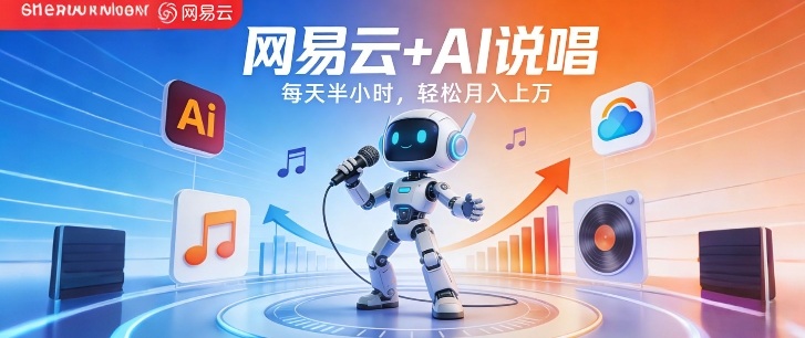 网易云+AI说唱，每天半小时，AI内容创作+流量变现，轻松月入1W| 副业网