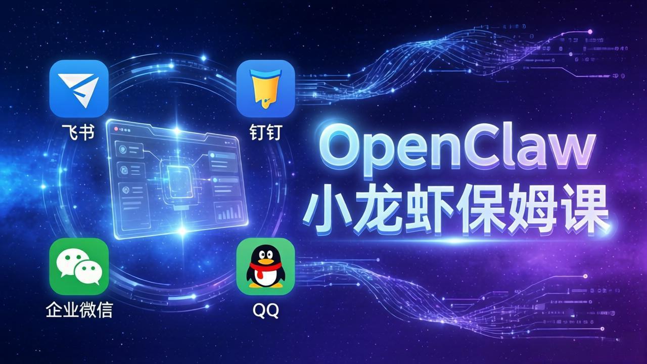 OpenClaw小龙虾保姆课： Windows/macOS/Linux/Docker全系统安装，飞书+钉钉+企业微信+QQ 全接入| 副业网