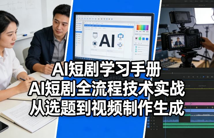 AI短剧学习手册，AI短剧全流程技术实战，从选题到视频制作生成| 副业网