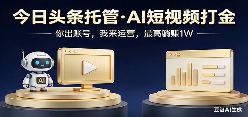 头条号AI托管，我提供作品，你提供账号，每天5分钟发布，小白躺赚3000+| 副业网