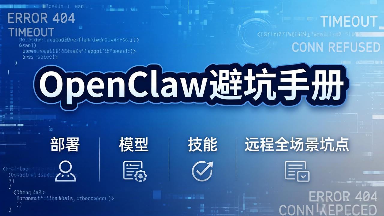 OpenClaw避坑手册：部署+模型+技能+远程全场景坑点，一次性给你说全，少走弯路| 副业网