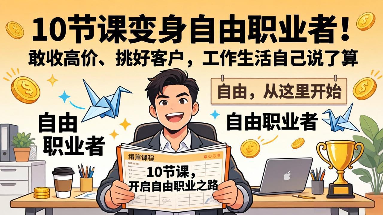 10 节课变身自由职业者！敢收高价、挑好客户，工作生活自己说了算| 副业网