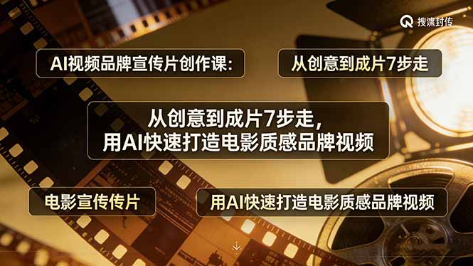AI视频品牌宣传片创作课：从创意到成片7步走，用AI快速打造电影质感品牌视频| 副业网
