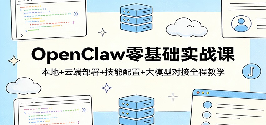 OpenClaw零基础实战课：本地+云端部署+技能配置+大模型对接全程教学| 副业网