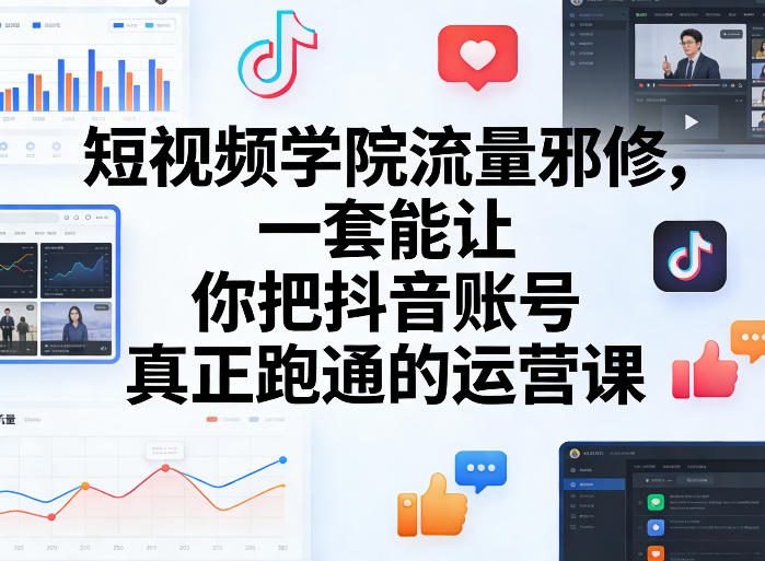 短视频学院流量邪修，一套能让你把抖音账号真正跑通的运营课| 副业网