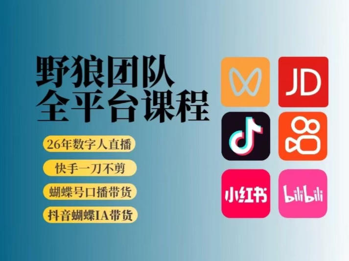 野狼团队2026新版全平台短视频带货教学，打开流量突破口，开始Ai带货(更新26年3月)| 副业网