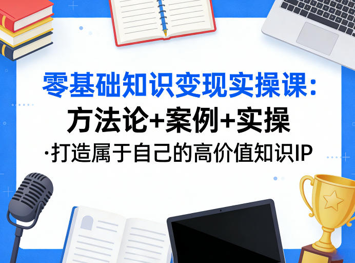 零基础知识变现实操课，方法论+案例+实操，打造属于自己的高价值知识IP| 副业网
