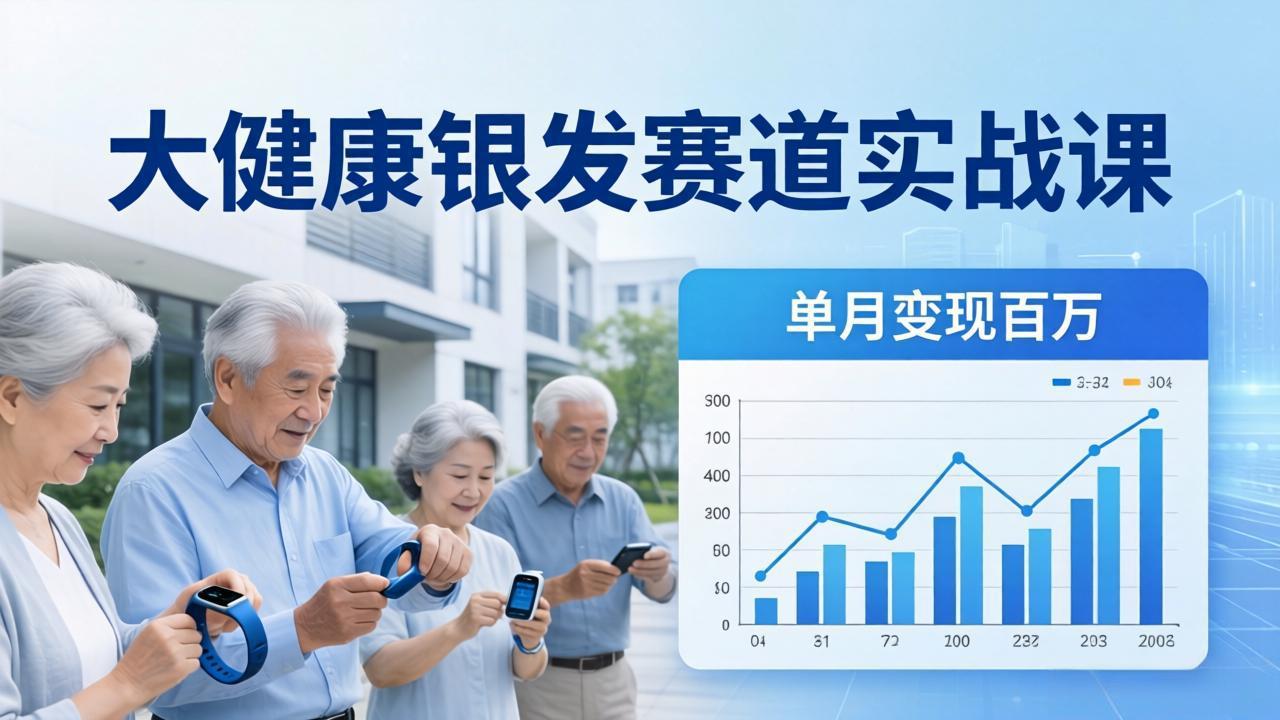 大健康银发赛道实战课：拆解视频号线索型 IP 单月变现百万逻辑，教你精准获客高效变现| 副业网